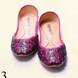 👄👄Pink floral lace Khussa/ ballet flats handmade